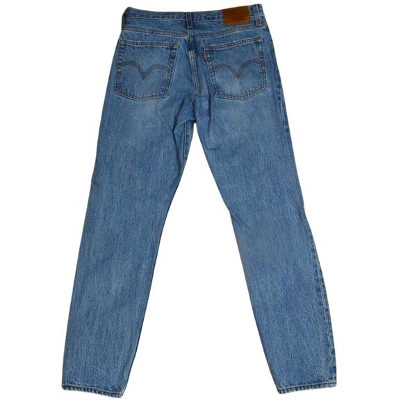 Levis Wedgie Straight Leg Jeans Womens 26 Blue Distressed Mid rise Denim - Picture 3 of 12